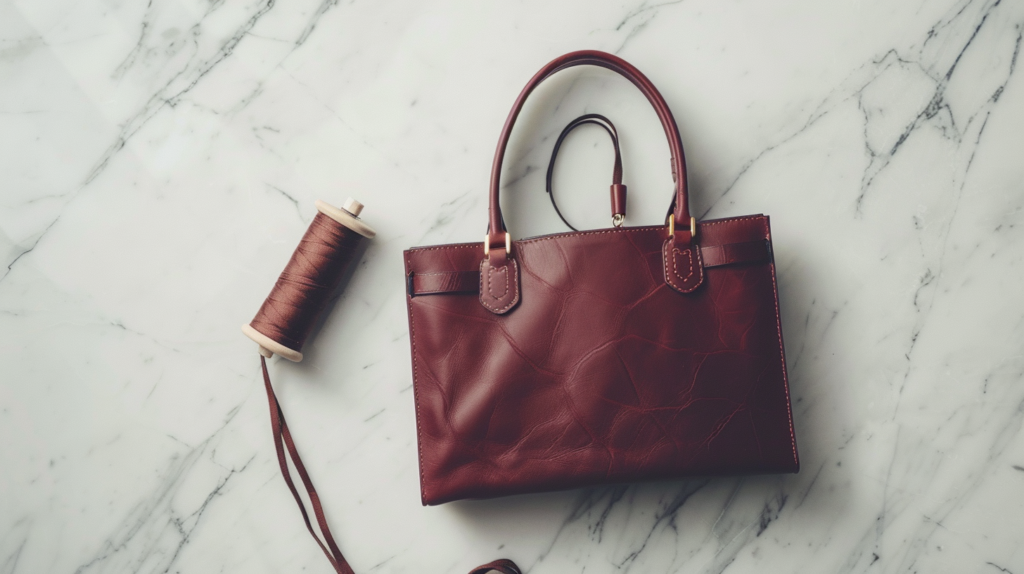 xfactor 94342 flat lay of a single burgundy structured leather 7aa7be40 8452 4efa a10e 179d234c951d